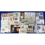 Postcards, WWI, Xmas Greeting, 1912-1919, inc. Salonika, Patriotic, Q.R.Lancers, Highland Light,