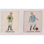Trade cards, Battock's, Football Cards, two type cards, Bradford & Halifax Town (vg) (2)