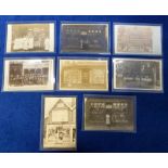Postcards, RP selection of 8 mostly unidentified shopfronts inc. J Mann Confectioners, L Kilburgh
