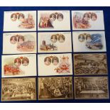 Postcards, Advertising, Weldon's Bazaar, Edward V11 Coronation Souvenir Postcards, 7 different, sold