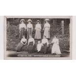 Postcards, Suffragette, a group photo 'Votes for Women' Devils Bridge 1909 (10 miles east of