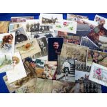 Postcards, a mixed subject selection of approx. 90 cards inc. animals (15), militaria (33), Napoleon