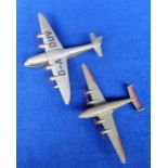 Toys, Dinky Empire Flying Boat and Dinky Four Engined Liner aeroplanes (good used condition) (2)