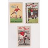 Tobacco issue, Football, Player's, three fold-out fixtures cards Manchester City & Manchester United