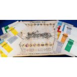 Vehicle Lubrication Charts, 15 folded charts dating from the 1920s to the 1940s most in original