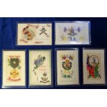 Postcards, Silks, an embroidered military silk selection of 6 cards inc. Kitchener (inset photo),