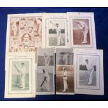 Cricket, selection, four postcards, Dr W.G. Grace (Captain) London County, G.L. Jessop (Captain)