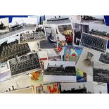 Postcards, a subject mix of approx. 65 cards, mainly transport (44) and military (21). Military