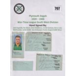 Football autographs, Plymouth Argyle, 1939/40, neatly presented & typed up sheet containing 10