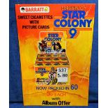 Trade cards, Barratt's, Star Colony 9, set of 50 cards on two uncut sheets, sold with A4 size colour
