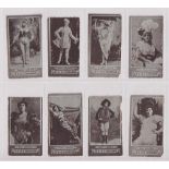 Cigarette cards, Churchman's, Actresses, Unicoloured, (Blue printing, plain back), (8 cards), Ruby