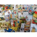 Postcards, Comic, a collection of approx. 110 artist drawn comic cards, mostly unidentified artists,