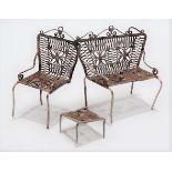 Silver filigree miniature sofa chair and footrest (3).