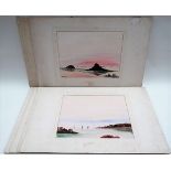 ABRAHAM HULK Six unframed signed watercolours of the Devon coast.