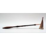 Modern silver candle snuffer with wrythen fluted finial, upon turned wood handle, maker LBMM, London