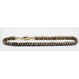 9ct hallmarked gold diamond chip link bracelet, length 20cm, weight 7.5g approx