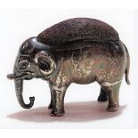 Edwardian silver novelty pin cushion in the form of an elephant by Adie & Lovekin Ltd., Birmingham