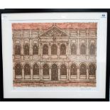 VALERIE THORNTON Architectural Study Colour etching aquatint Signed and editioned 11/50 39.5cm x