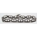 Contemporary 9ct white gold diamond chip set link bracelet, length 20.5cm, weight 13.5g approx