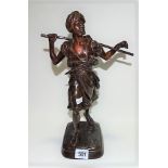 Orientalist bronze figure of an Arab gentleman after Emile Pinedo and Marcel Debut, signed to the