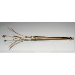9ct hallmarked gold engine turned propelling swizzle stick by W.M.LD, weight 6.4g approx.