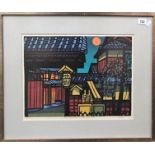 CLIFTON KARHU (A.R.R.) 'Ryomeisho-Shimabara' Colour woodcut print Signed, inscribed and dated '75,