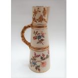 Royal Worcester blush ivory jug, foliate decorated and with blossom moulded decoration, no. 1047, RD