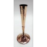 Modern silver trumpet vase with molten applied silver decoration, maker P.V.G., London 1993,