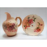 Victorian Royal Worcester blush ivory small jug, foliate decorated, no. 1094, RD no. 29115, date