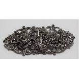 Art Deco marcasite set clip brooch, width 60mm.