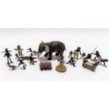 Collection of ten early 20th Century cold painted bronze miniature negro figures; together with a