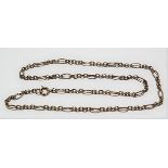 9ct gold fancy belcher link necklace, length 41cm, weight 5.3g approx