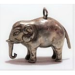 Silver rattle in the form of an elephant, Birmingham 1923, width 27mm