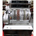 Good large chrome National cash register with pounds, shillings and pence buttons, serial no. 900218