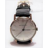 9ct gold Mappin & Webb manual wind dress wristwatch, the 30mm silvered dial with gilt baton