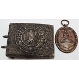 WWII German Third Reich buckle embossed GOTT MITUNS, with eagle and swastika; together with a German