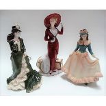 Three Coalport Compton & Woodhouse limited edition lady figures including 'Atlantic Crossing', '