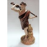 Impressive Victorian Royal Worcester oversize exhibition figure of Bacchus modelled by James Hadley,