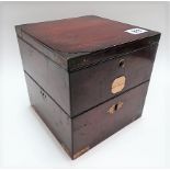 19th Century mahogany brass bound marine chronometer case with label for Black & Murray, 61 Hastings