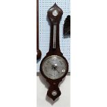 19th Century rosewood veneered banjo barometer with 24cm silvered engraved dial, height 103cm