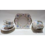 Shelley part tea set, pattern no. 212880, comprising six teacups, six saucers, six side plates,