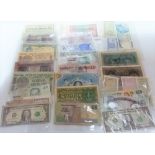 Collection of foreign bank notes.