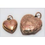 Edwardian 9ct hallmarked gold heart shaped locket with foliate scroll engraved decoration;