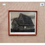TANAKA RYOHEI Thatched Cottage Signed and dated '69 Edition No. 14/100 16cm x 20.5cm