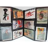 Album of postcards, WWI portraits & humorous