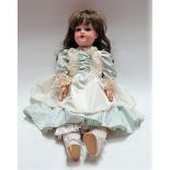 Armand Marseille bisque head sleep-eye doll, stamped marks to the back no. 390A 81/2 M, height 63cm