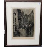 After Stanhope Forbes Brass Band outside of the Dock Inn. Engraving. Signed in pencil. Pbl. 1900