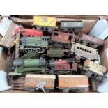 Collection of early 20th Century litho printed tin plate model railway tender and locomotives by