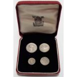 Elizabeth II 1965 silver four coin Maundy set within case.