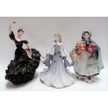 Three modern Limited Edition Coalport lady figures 'Flamenco', 'Ladies of Fashion Shirley' and '